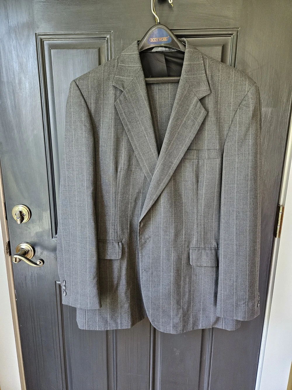 Haggar Gray Pinstripe Suit Jacket - Tailored Two-Button Blazer